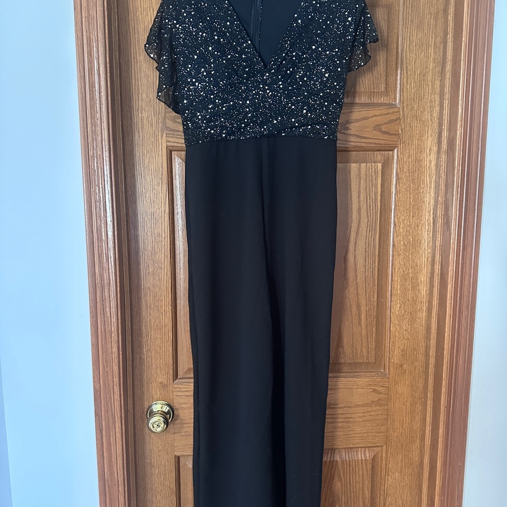 Black Sparkle Jumpsuit with Sparkly Bodice
